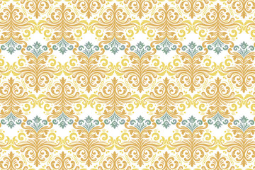 seamless floral pattern with vintage abstract botanical motifs and ethnic ikat designs for textile, fabric, wallpaper, and fashion design