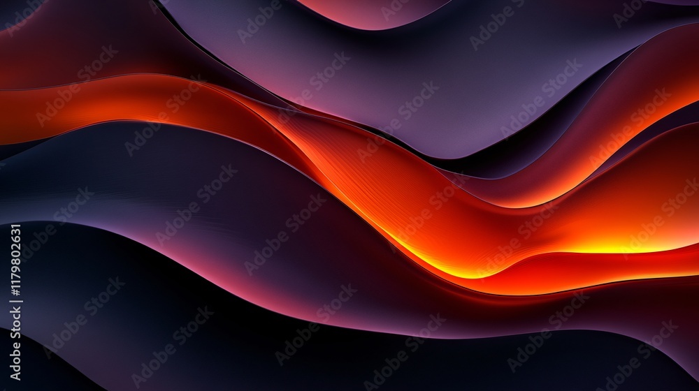 Aufkleber abstract waves of orange and purple creating a soothing and dynamic visual effect