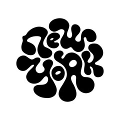 New York handmade brush lettering. Handwritten phrase NYC isolated logo. Vintage illustration for T-shirt, poster, card