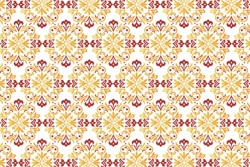 vintage seamless floral pattern with abstract botanical designs and ethnic ikat textures for fabric, textile, wallpaper, and fashion design projects