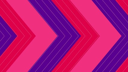 A dynamic abstract design featuring chevron patterns in vibrant shades of pink, purple, and red, creating a bold and modern visual