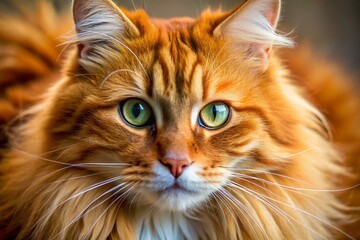 Macro Photography of Long-haired Orange Cat's Whiskers and Fur