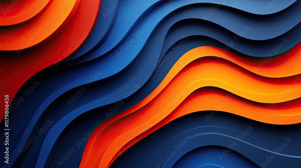 Poster vibrant abstract waves representing energy and movement in dynamic colors