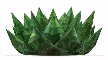 and geometric aloe vera illustration with clean sharp lines, isolated on white for a contemporary, artistic appeal in health and wellness content. [Aloe Vera]:[isolate on white background] 