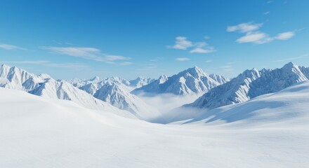 Winter wonderland background, snow with trees and snowflakes, snowing blue sky,  cold air december, january
