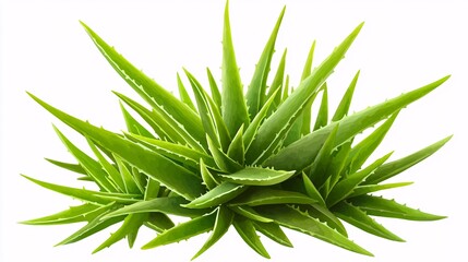 Fototapeta premium hand-painted illustration of aloe vera in its natural state, with a soft green color palette and intricate details, isolated against a white background. [Aloe Vera]:[isolate on white background] 