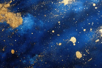 Abstract Blue and Gold Galaxy Texture for Creative Backgrounds