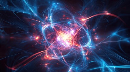 A colorful, glowing, and abstract image of a blue
