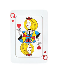 Poker game. One playing card isolated on white