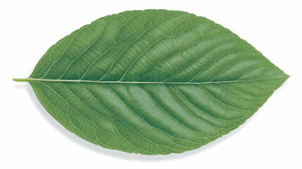 Obraz premium Green leaf on white background