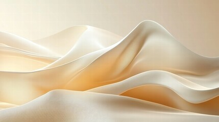 Obraz premium Elegant Soft Beige Fabric Drapery with Gentle Flowing Waves