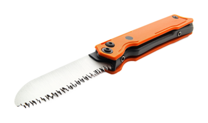 Camping Folding Saw for Easy Outdoor Cutting - Isolated on White Background