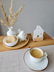 cup of coffee and cookies