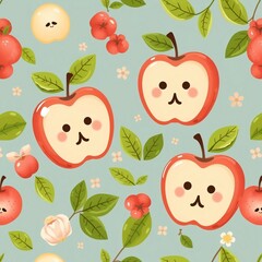 apple seamless patern. Seamless patern with Apple fruit for textile,fabric,wrapping paper,and any print.