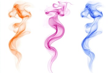 Fototapeta premium Colorful Swirling Smoke Patterns in Orange, Pink, and Blue Hues