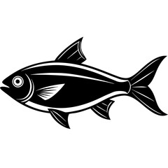 Tetra Fish vector silhouette on white background