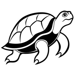 Turtle vector silhouette on white background