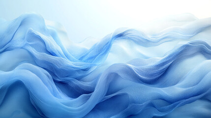 Obraz premium A lively wave-shaped illustration in blue gradient colors, with subtle transitions between light azure and navy blue tones.