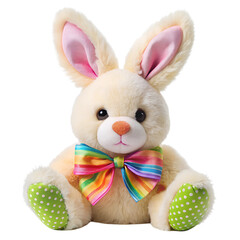 Obraz premium easter bunny plush toy photorealistic High-quality transparent image, Happy Easter holiday concept, Romania,