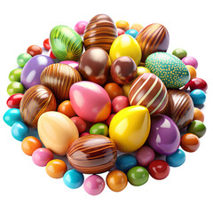 easter candy photorealistic colorful High-quality transparent image, Happy Easter holiday concept, Romania,
