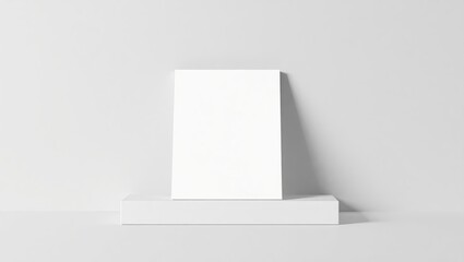 Blank Vertical Paper Mockup On White Platform