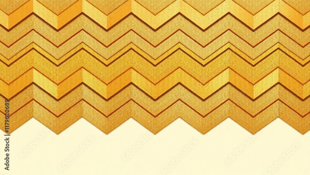 Poster bright gold zigzag patterns create a dynamic and energetic backdrop for creative design or artistic 