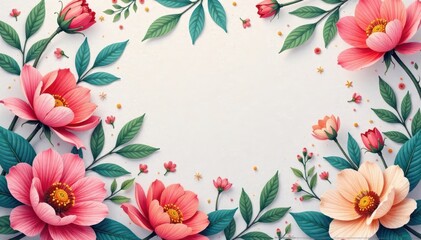 Vibrant pastel floral pattern on canvas texture background, texture art, bloom