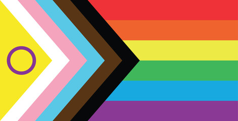 Vector flat new lgbtq flag isolated on white background
