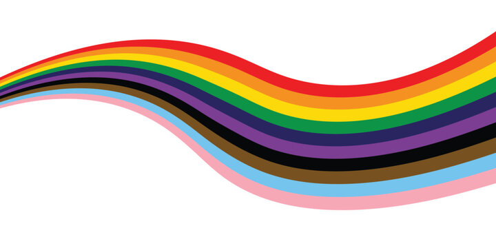 Pride Rainbow Flag Illustration Isolated on White Background. Vector Banner Template for Pride Month.