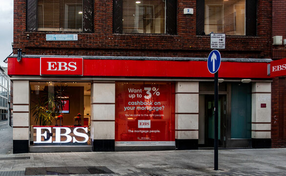 
A branch of EBS Bank in Liffey Street, Dublin, Ireland. EBS provides a wide range of financial services including mortgages, a subsidiary of AIB Bank. 