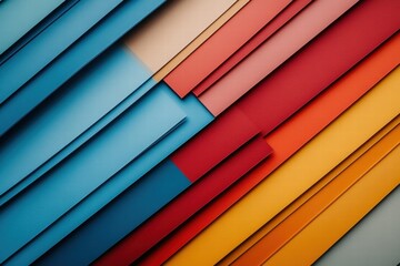 Obraz premium Vibrant Colored Paper Background with Dynamic Angles and Lines