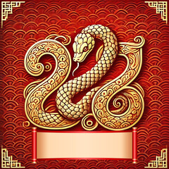 Fototapeta premium Chinese New Year 2025 - Year of Snake Graphic Illustration