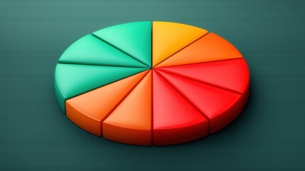 Obraz premium Colorful 3D Pie Chart Data Visualization Graphic Design Element