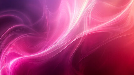 Ethereal waves of vibrant pink, purple, and red intertwine with luminous white streaks, creating a smooth, flowing abstract design. A dreamy blend of color and light.