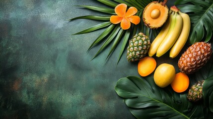 Fototapeta premium Tropical Mendiants With Copy Space