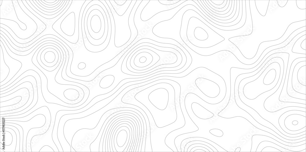 Poster Abstract wavy curved lines background. abstract pattern background vector topographic map. The black on white contours vector topography stylized height of the lines map Seamless pattern banner design