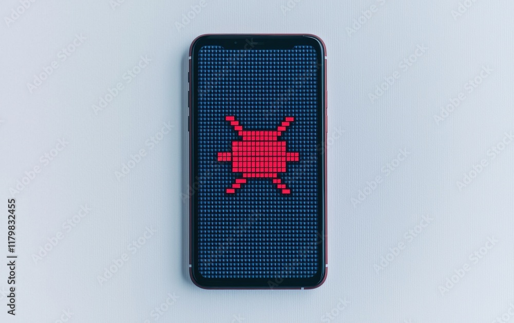 Aufkleber phone screen displaying visual error message