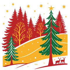 Obraz premium christmas tree with snow