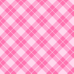 Plaid pattern with twill weave in pink.Tartan check seamless pattern.Vector illustration geometric background for fabric and paper.