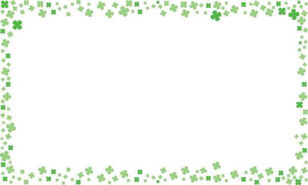 Frame with green clover leaves