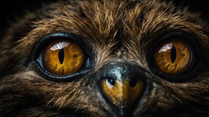 animal eyes of_a person closeup on_a black background
