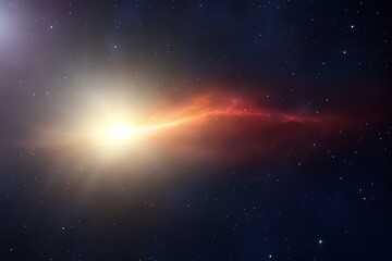 Fototapeta premium Stunning Cosmic Background Featuring a Glowing Celestial Body Surrounded by Nebula and Stars in a Dark Expansive Universe
