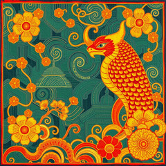 Fototapeta premium Oriental pattern. Oil painting. Pattern for printing on wall decorations, covers, leaflets, business cards