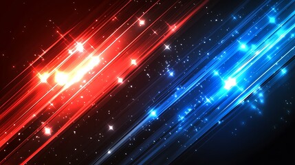 Fototapeta premium Abstract Red and Blue Diagonal Light Streaks