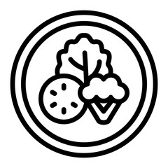 PlantBased Diet Vector Line Icon Design