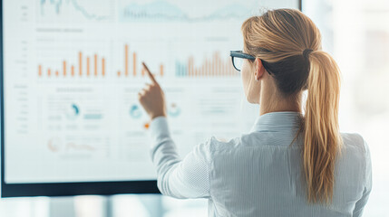 Analyzing business data trends in office environment with visual analytics tools