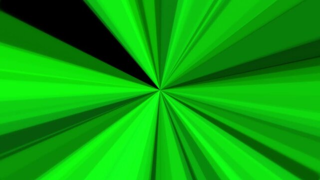 Abstract green rays round animation background.  Green Silky spiral motion animated