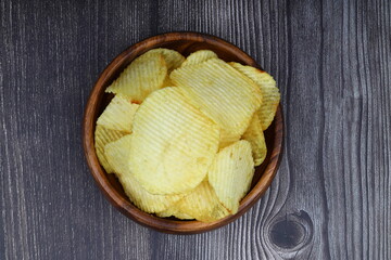 potato chip isolated on white background close up