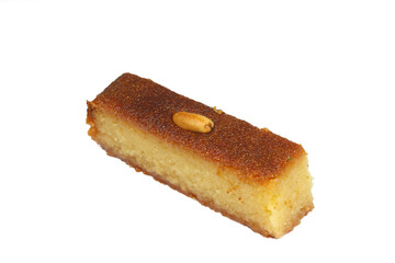 Turkish Dessert Sambali or Damascus Dessert (Sam Tatlisi). isolated white background.