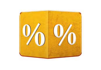 Yellow Background Discount Percent Symbol